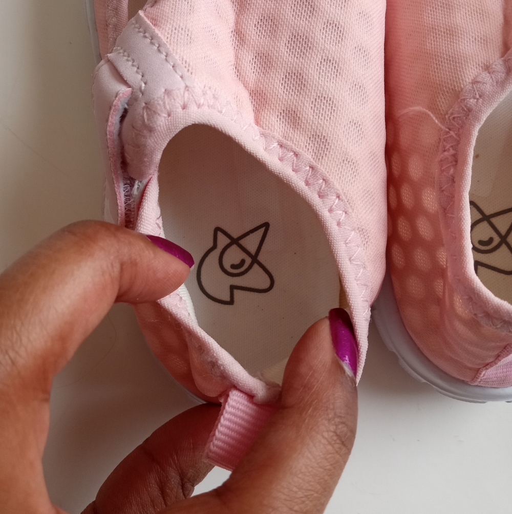 Pink Mesh Breathable Slip-on Toddler Girl Shoes Beach Pool - Picture 5 of 9